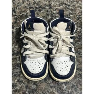 Jordan 1 Retro High OG (TD) Toddler Size 7C Shoes Navy-White 640735-174